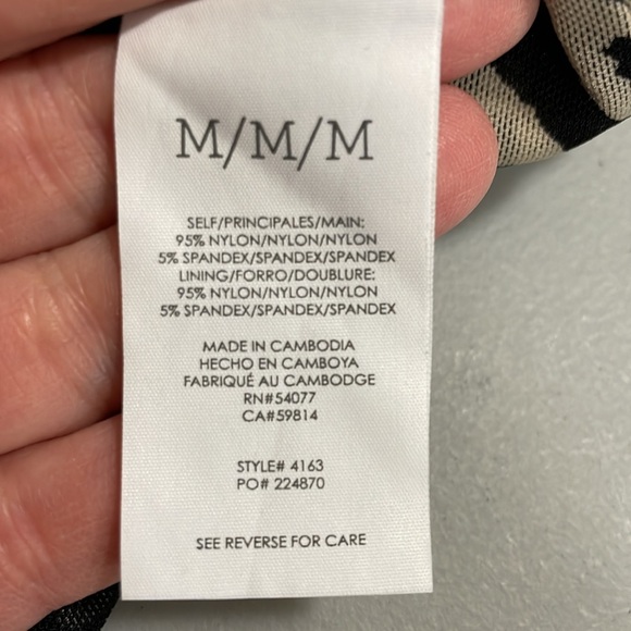 Cabi Sweetheart Top #4163 Black Ivory animal print - Size M - Picture 4 of 4